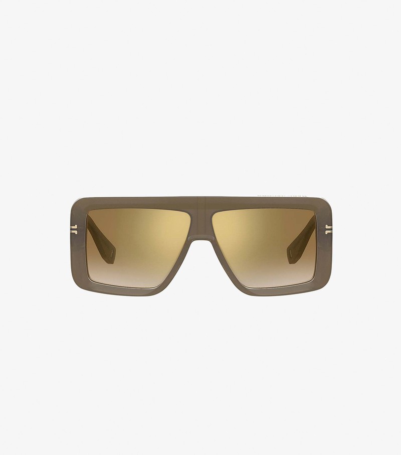 Women's Marc Jacobs Icon Rectangular Sunglasses Olive | UAE-345960