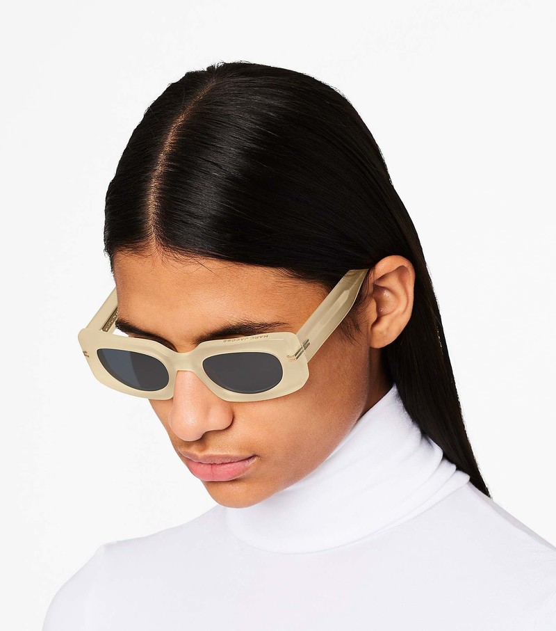 Women's Marc Jacobs Icon Rectangular Sunglasses White | UAE-602391