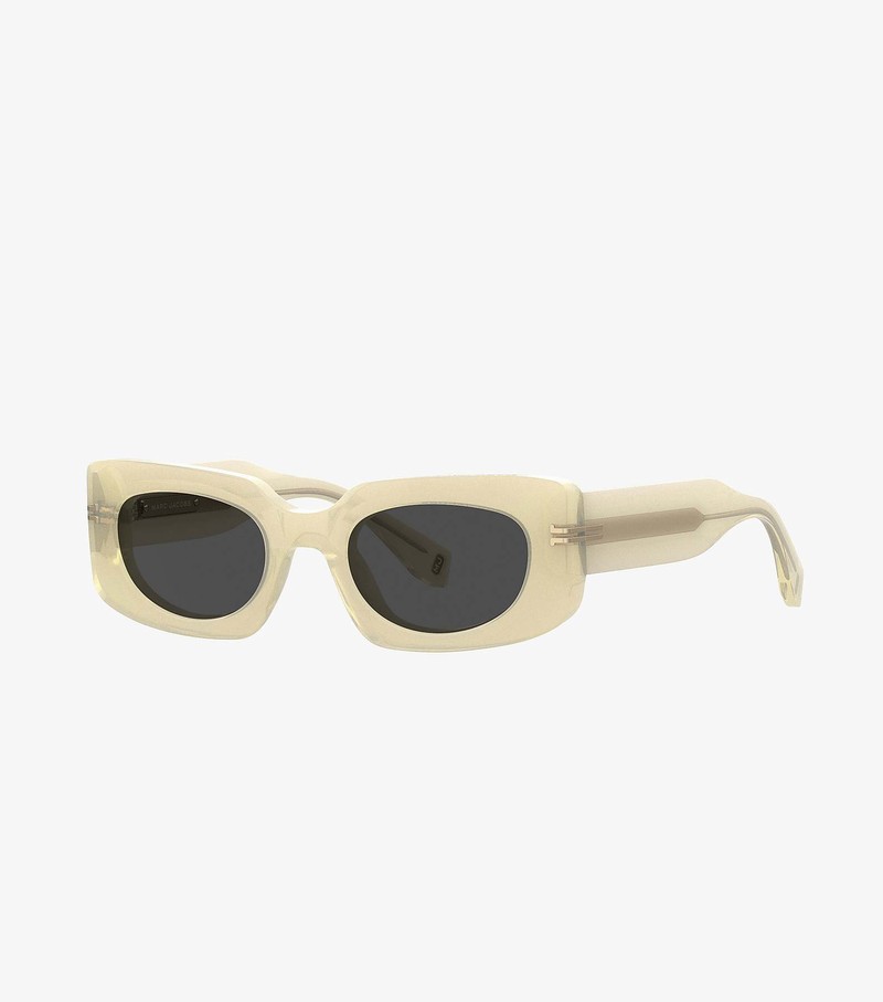 Women\'s Marc Jacobs Icon Rectangular Sunglasses White | UAE-602391