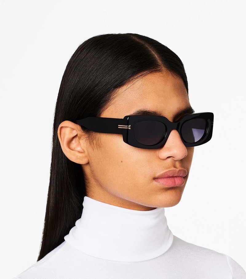 Women's Marc Jacobs Icon Rectangular Sunglasses Black | UAE-761042