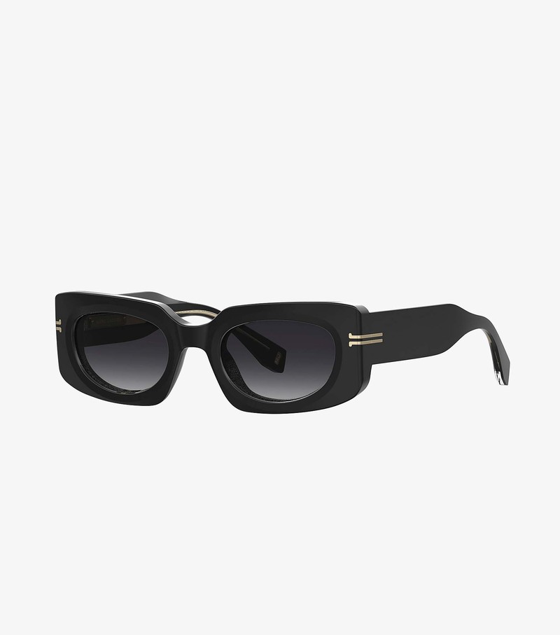 Women\'s Marc Jacobs Icon Rectangular Sunglasses Black | UAE-761042