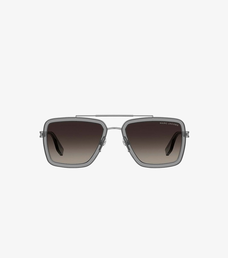 Women's Marc Jacobs Icon Square Pilot Sunglasses Grey | UAE-348291