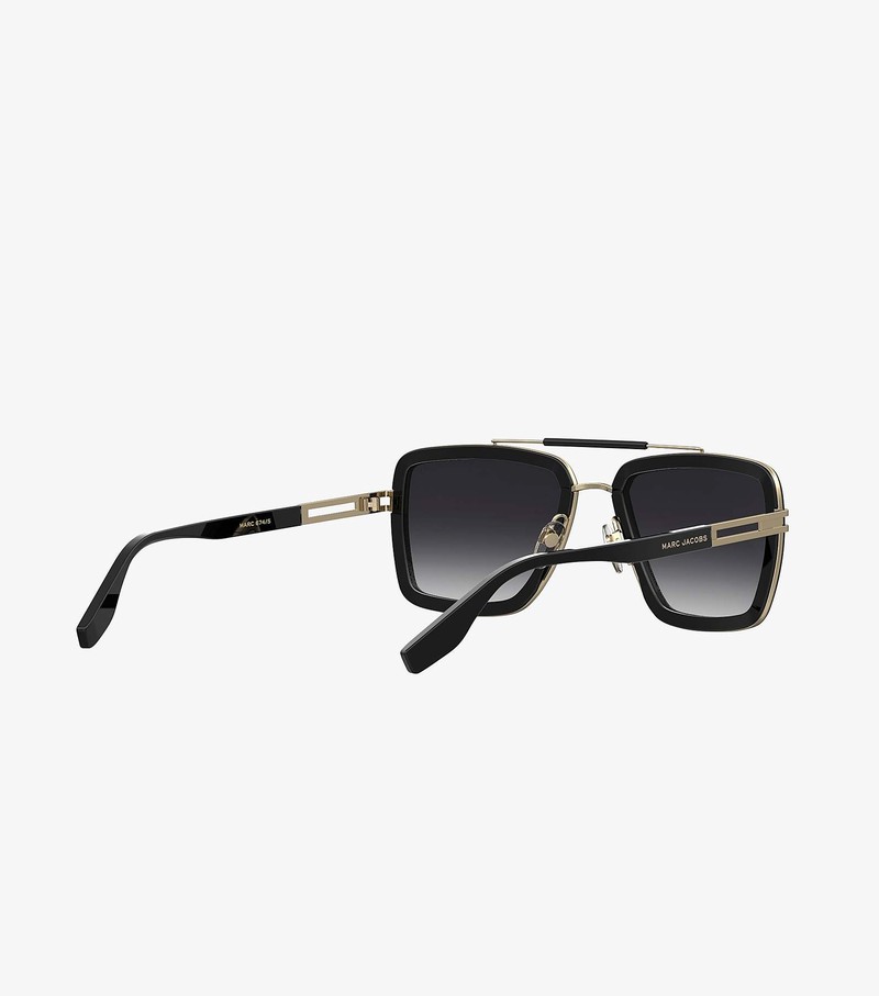 Women's Marc Jacobs Icon Square Pilot Sunglasses Black | UAE-495863