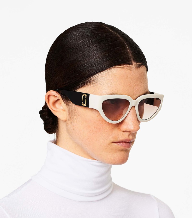 Women's Marc Jacobs J Marc Cat Eye Sunglasses White | UAE-019534