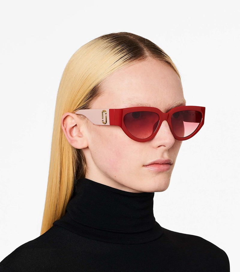 Women's Marc Jacobs J Marc Cat Eye Sunglasses Red | UAE-043697