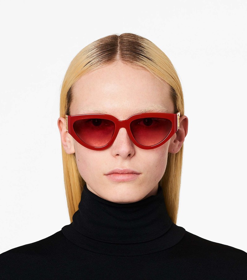 Women's Marc Jacobs J Marc Cat Eye Sunglasses Red | UAE-043697