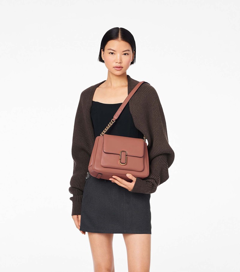 Women's Marc Jacobs J Marc Chain Satchel Bags Brown | UAE-318290