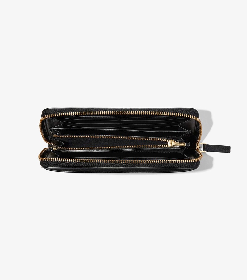 Women's Marc Jacobs J Marc Continental Large Wallets Black | UAE-162405