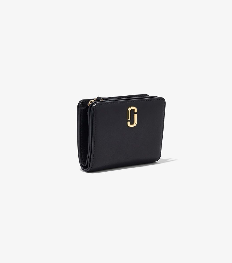 Women's Marc Jacobs J Marc Mini Compact Small Wallets Black | UAE-169723