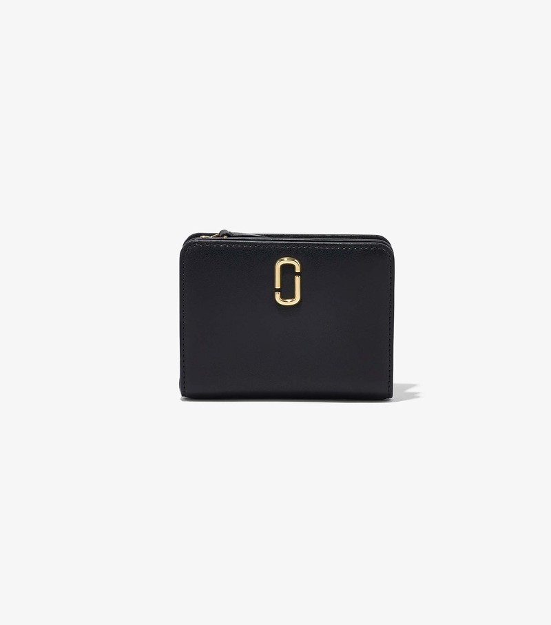 Women\'s Marc Jacobs J Marc Mini Compact Small Wallets Black | UAE-169723