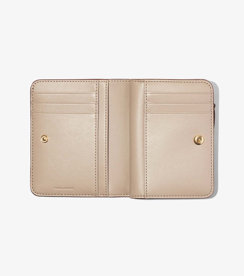 Women's Marc Jacobs J Marc Mini Compact Small Wallets Coffee | UAE-520891