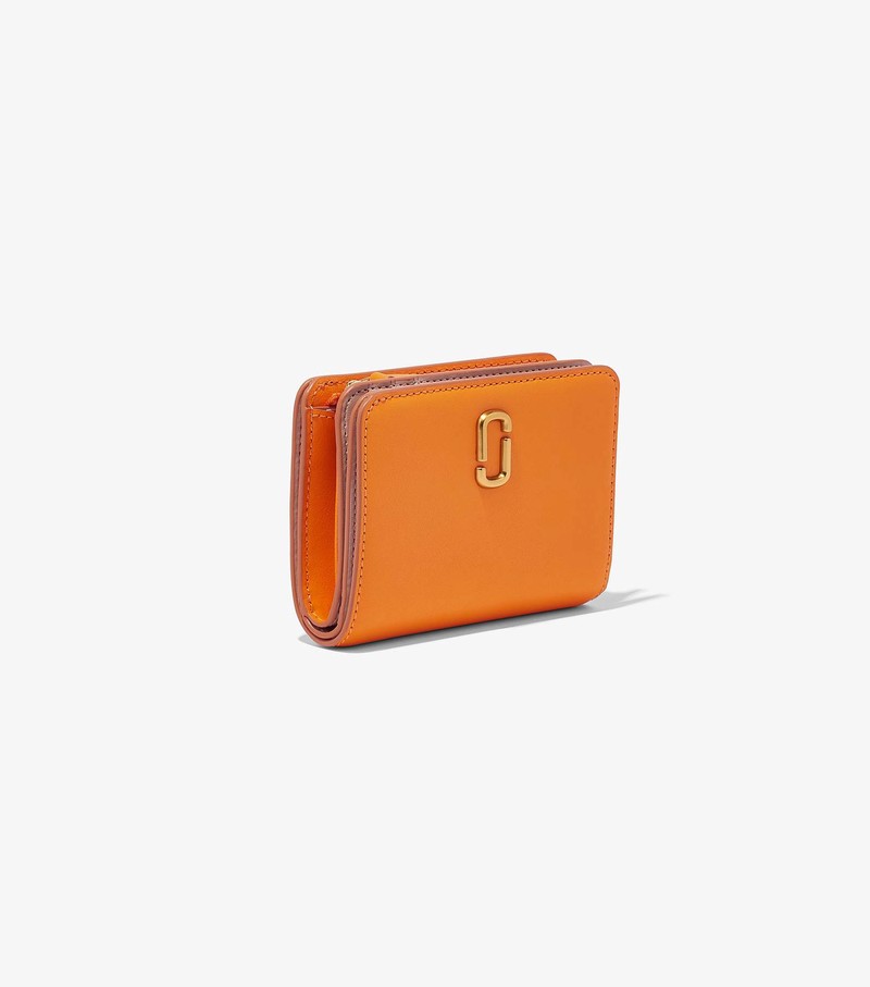 Women's Marc Jacobs J Marc Mini Compact Small Wallets Orange | UAE-580261