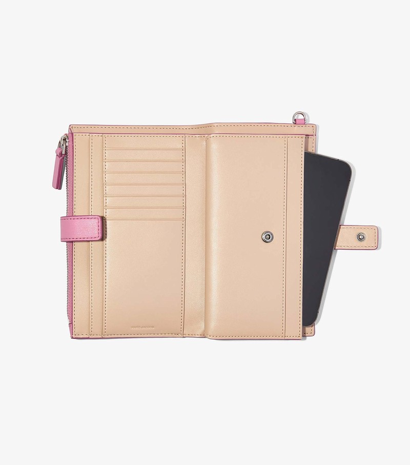 Women's Marc Jacobs J Marc Phone Wristlet Large Wallets Pink | UAE-236871