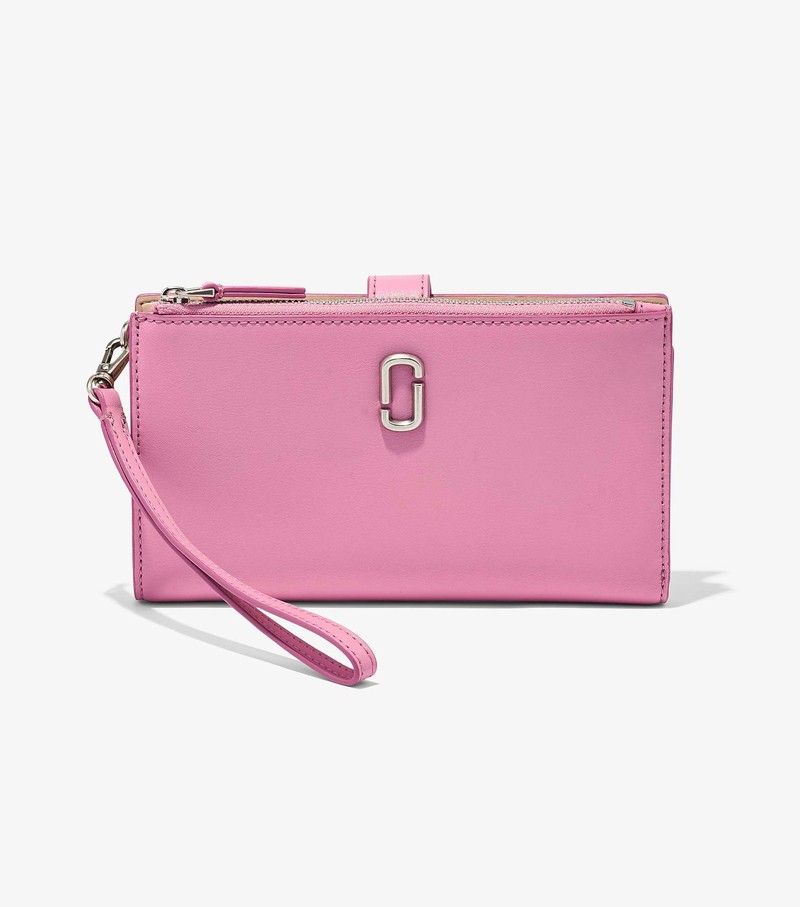 Women\'s Marc Jacobs J Marc Phone Wristlet Large Wallets Pink | UAE-236871