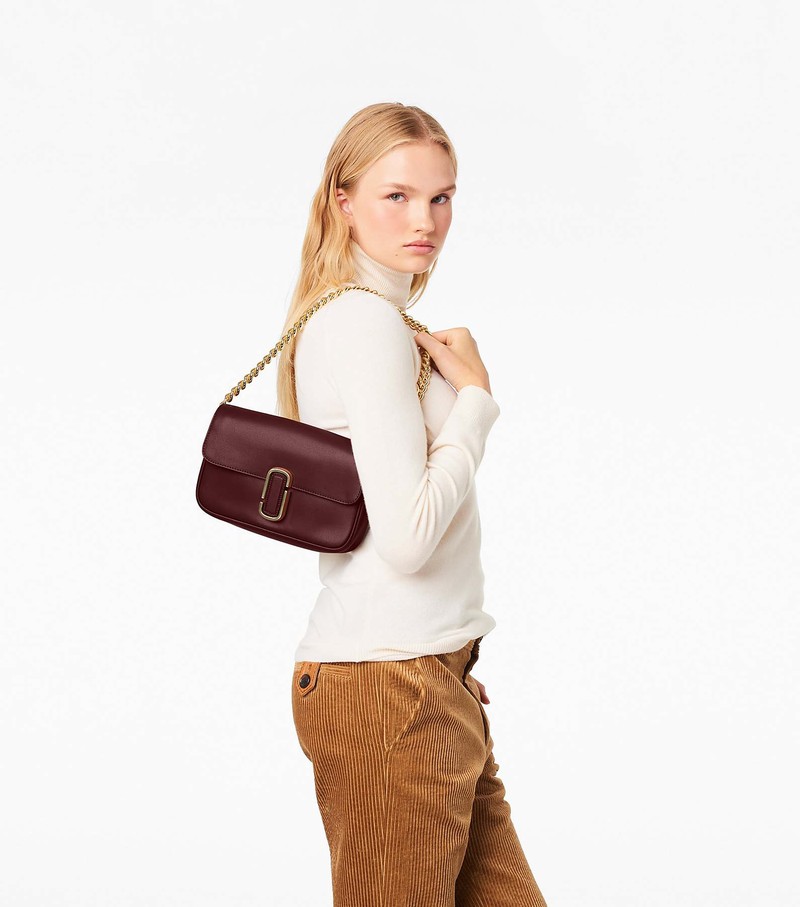 Women's Marc Jacobs J Marc Shoulder Bags Burgundy | UAE-273510