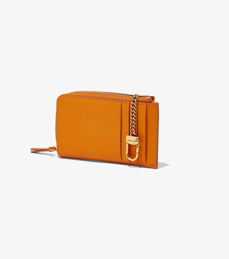 Women's Marc Jacobs J Marc Top Zip Multi Small Wallets Orange | UAE-174239