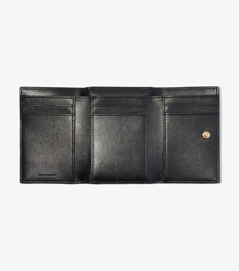 Women's Marc Jacobs J Marc Trifold Large Wallets Black | UAE-570246