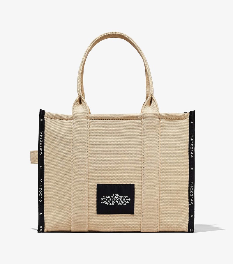 Women's Marc Jacobs Jacquard Large Tote Bags Beige | UAE-179524