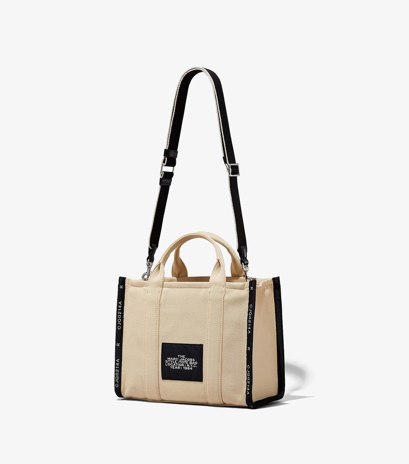 Women's Marc Jacobs Jacquard Medium Tote Bags Beige | UAE-203875