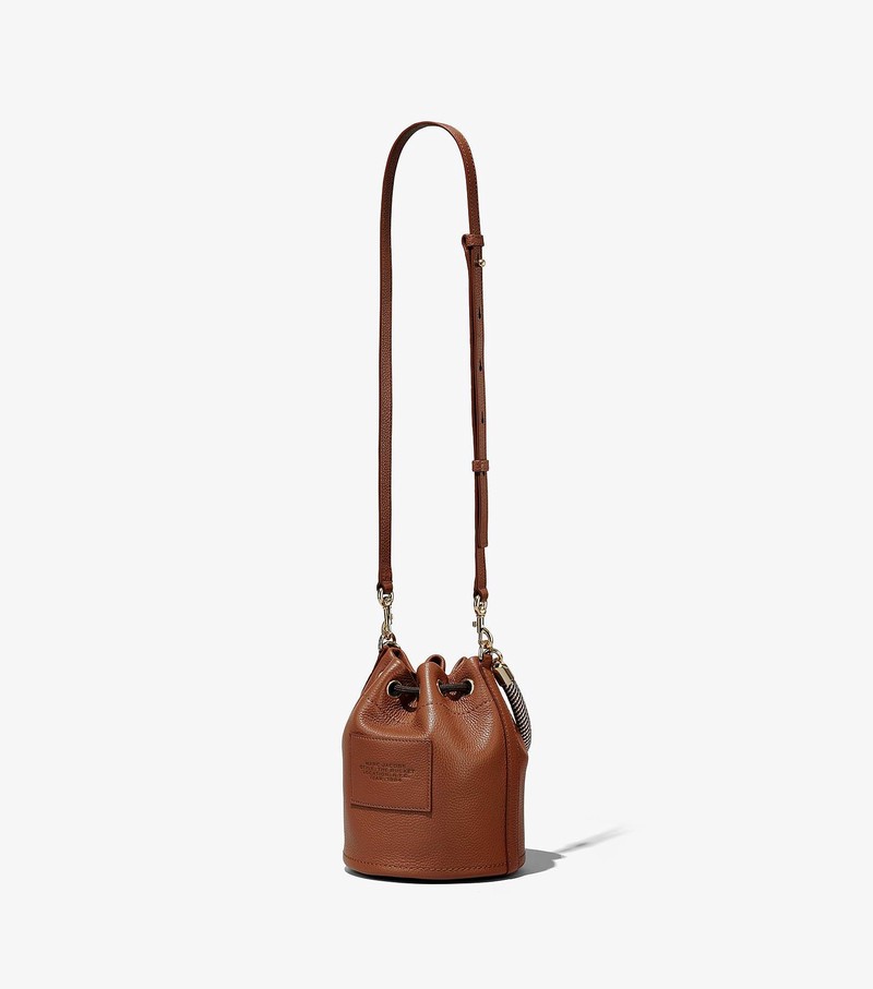 Women's Marc Jacobs Leather Bucket Bags Brown | UAE-057692