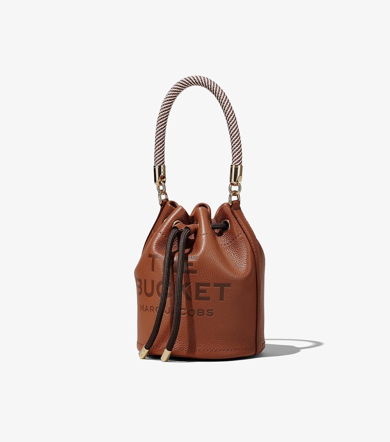 Women's Marc Jacobs Leather Bucket Bags Brown | UAE-057692