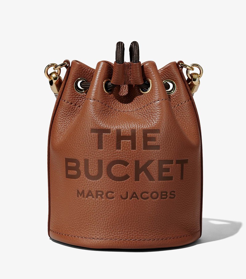 Women's Marc Jacobs Leather Bucket Bags Brown | UAE-057692