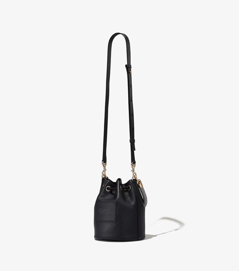 Women's Marc Jacobs Leather Bucket Bags Black | UAE-123078