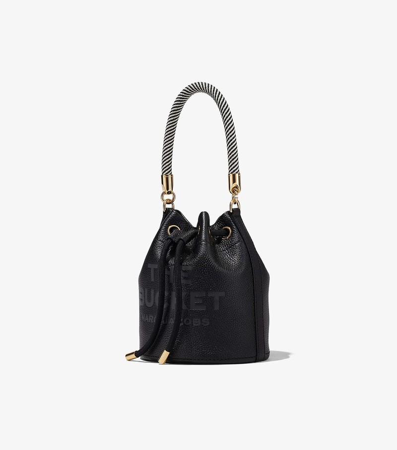 Women's Marc Jacobs Leather Bucket Bags Black | UAE-123078