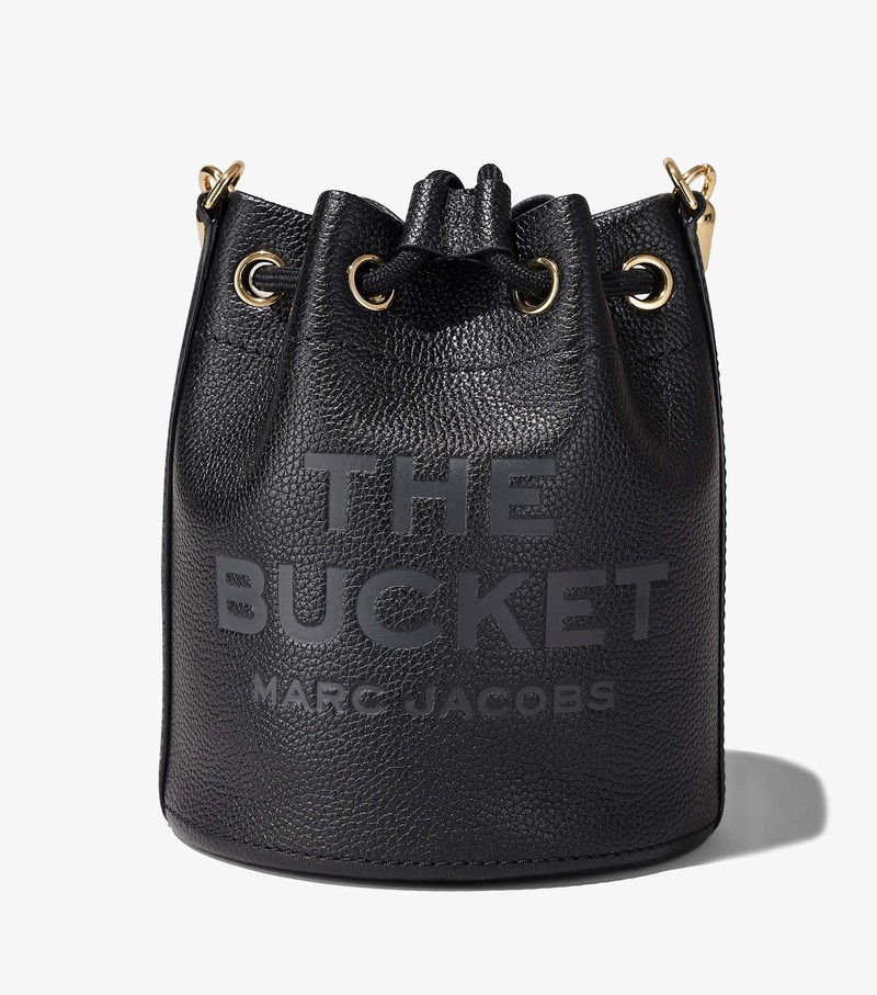 Women's Marc Jacobs Leather Bucket Bags Black | UAE-123078