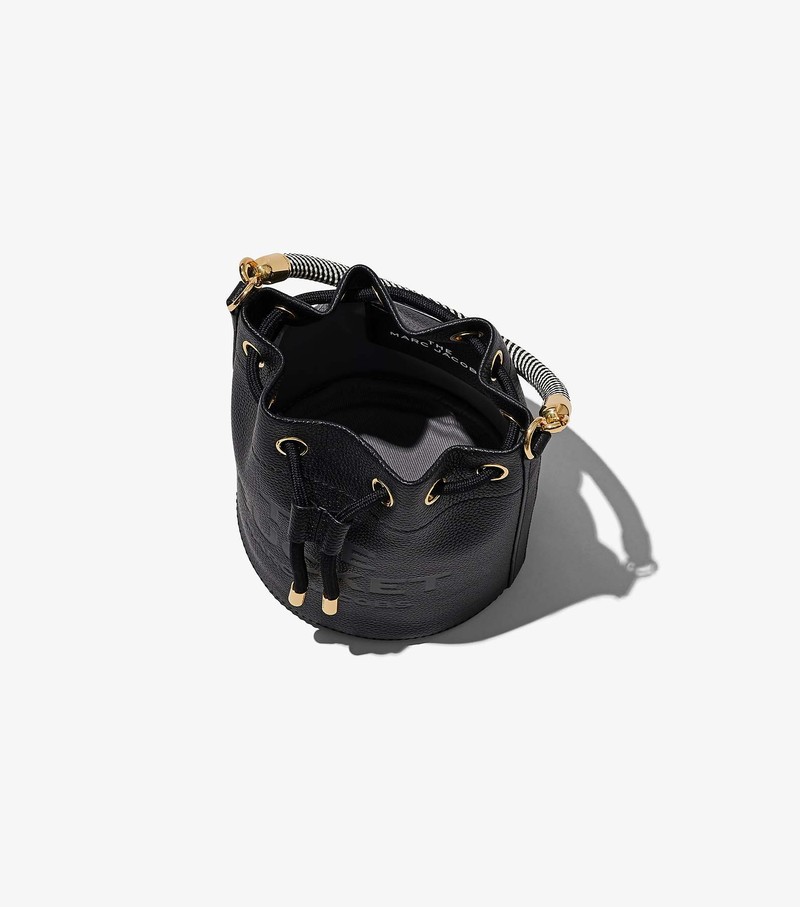 Women's Marc Jacobs Leather Bucket Bags Black | UAE-123078