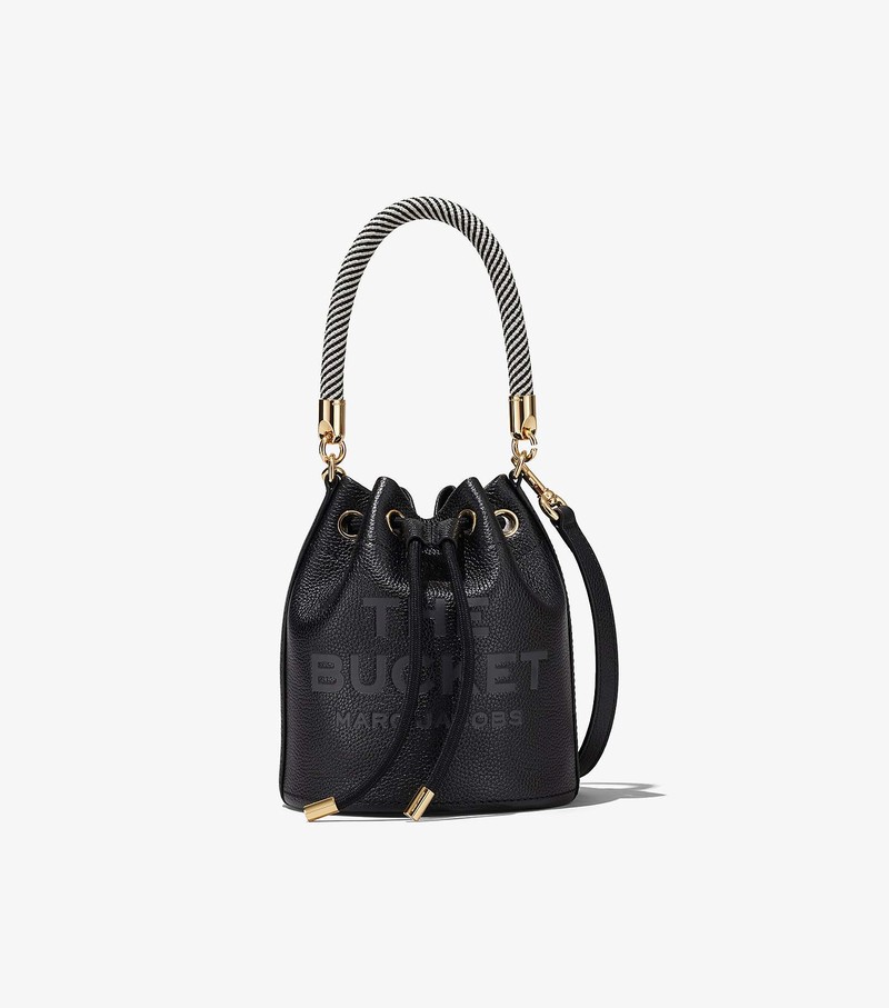 Women\'s Marc Jacobs Leather Bucket Bags Black | UAE-123078