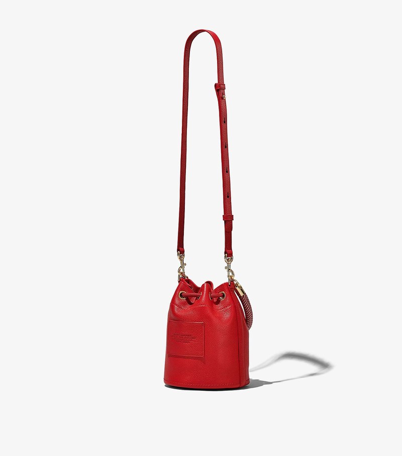 Women's Marc Jacobs Leather Bucket Bags Red | UAE-247308