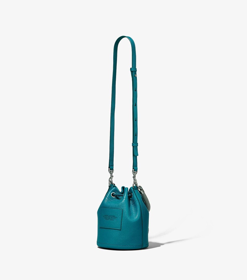 Women's Marc Jacobs Leather Bucket Bags Blue | UAE-681745