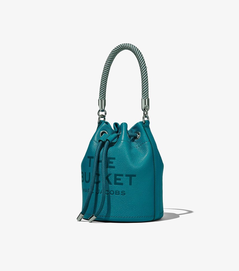 Women's Marc Jacobs Leather Bucket Bags Blue | UAE-681745