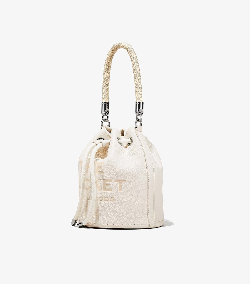 Women's Marc Jacobs Leather Bucket Bags White | UAE-740963