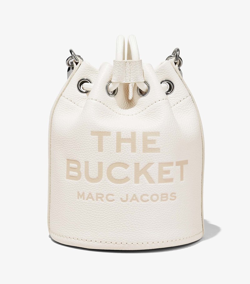 Women's Marc Jacobs Leather Bucket Bags White | UAE-740963