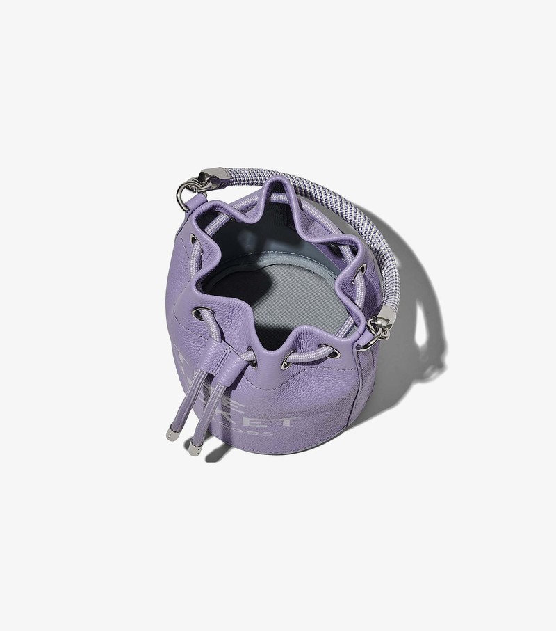 Women's Marc Jacobs Leather Bucket Bags Purple | UAE-835492