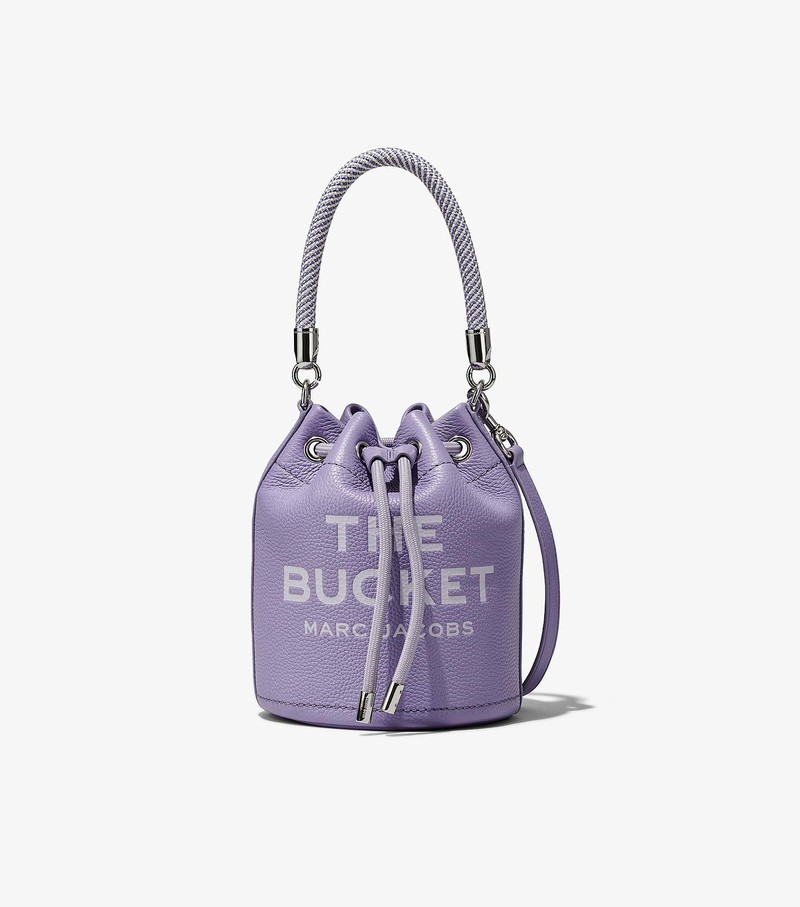 Women\'s Marc Jacobs Leather Bucket Bags Purple | UAE-835492