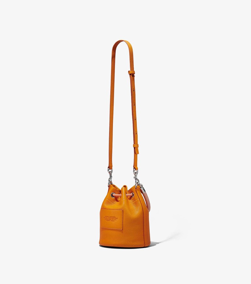 Women's Marc Jacobs Leather Bucket Bags Orange | UAE-918305