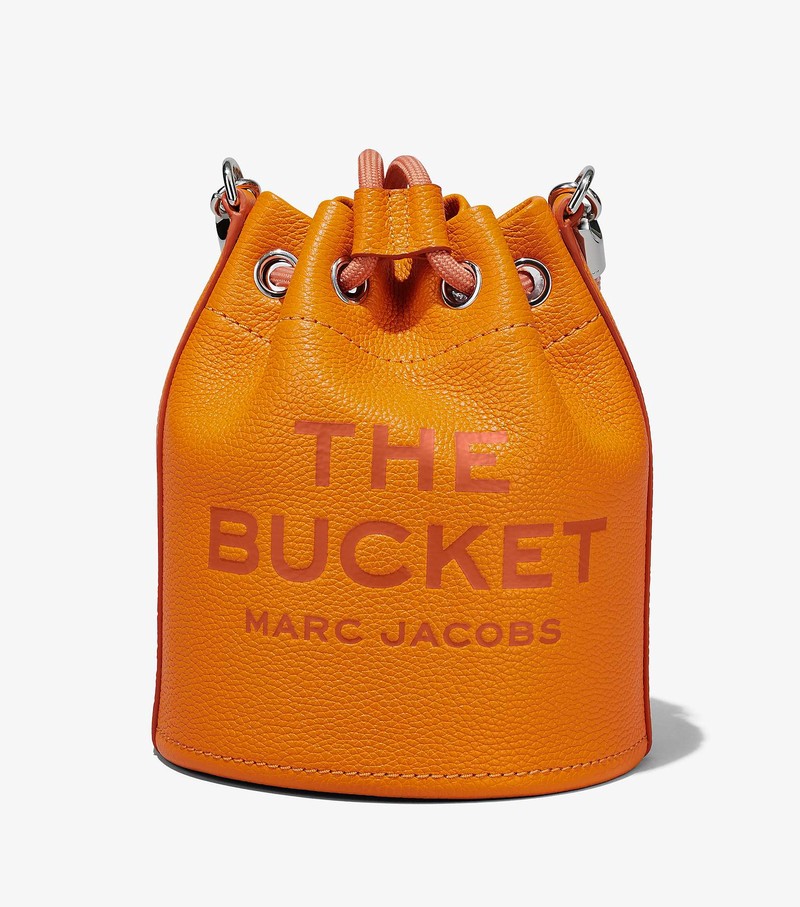 Women's Marc Jacobs Leather Bucket Bags Orange | UAE-918305