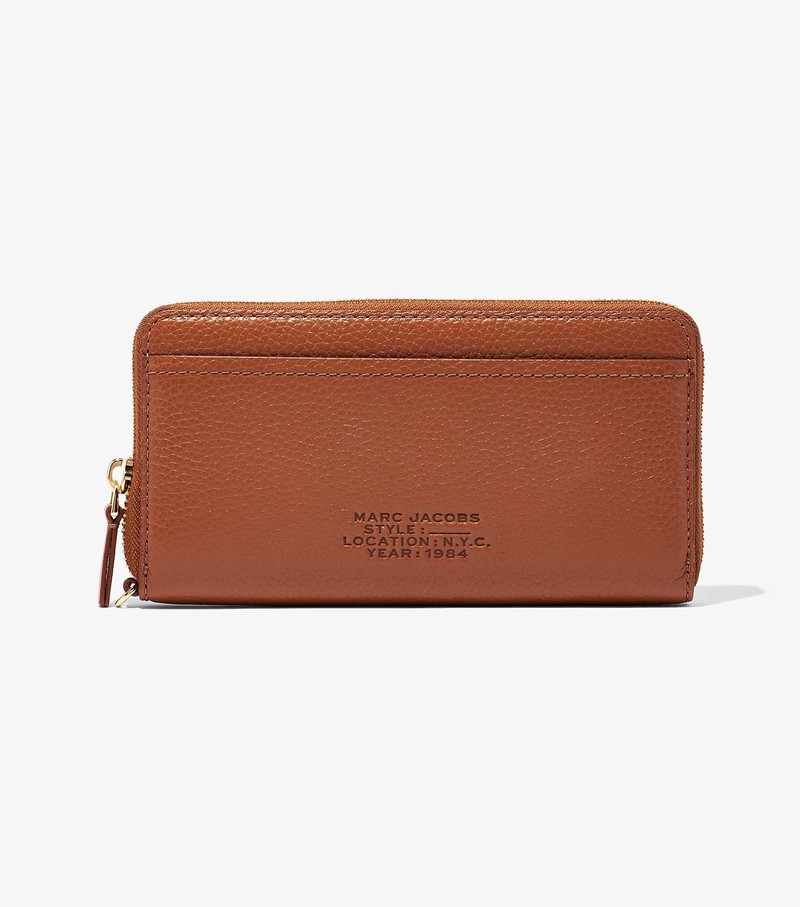 Women's Marc Jacobs Leather Continental Large Wallets Brown | UAE-684391