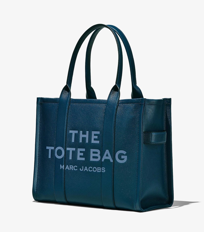 Women's Marc Jacobs Leather Large Tote Bags Navy | UAE-138045