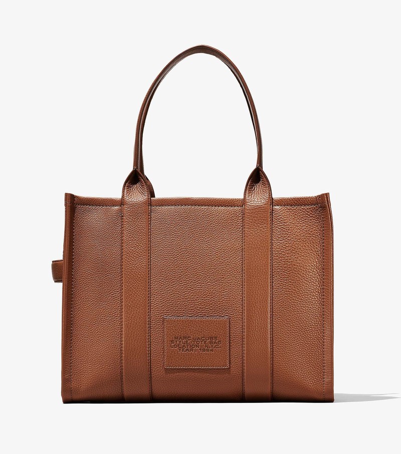 Women's Marc Jacobs Leather Large Tote Bags Brown | UAE-293407