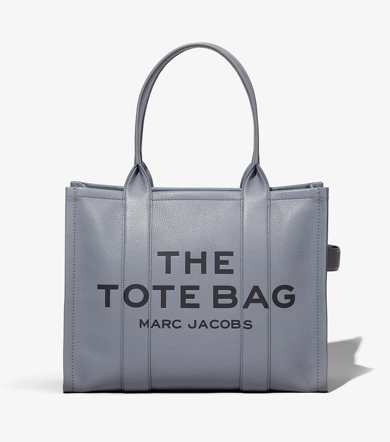 Women\'s Marc Jacobs Leather Large Tote Bags Grey | UAE-726591