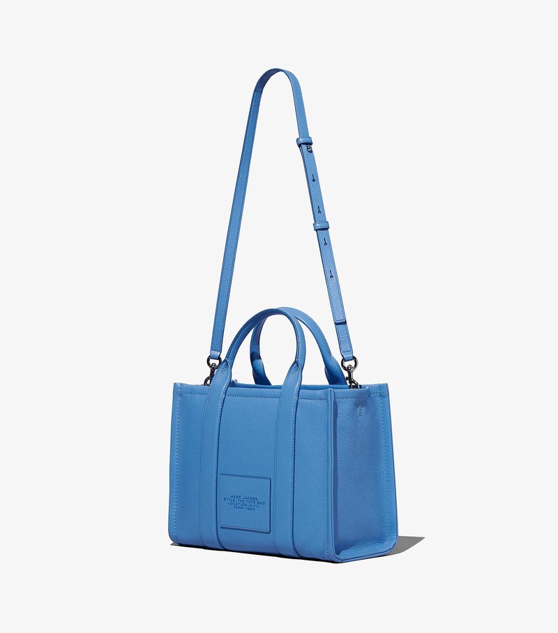 Women's Marc Jacobs Leather Medium Tote Bags Blue | UAE-067985