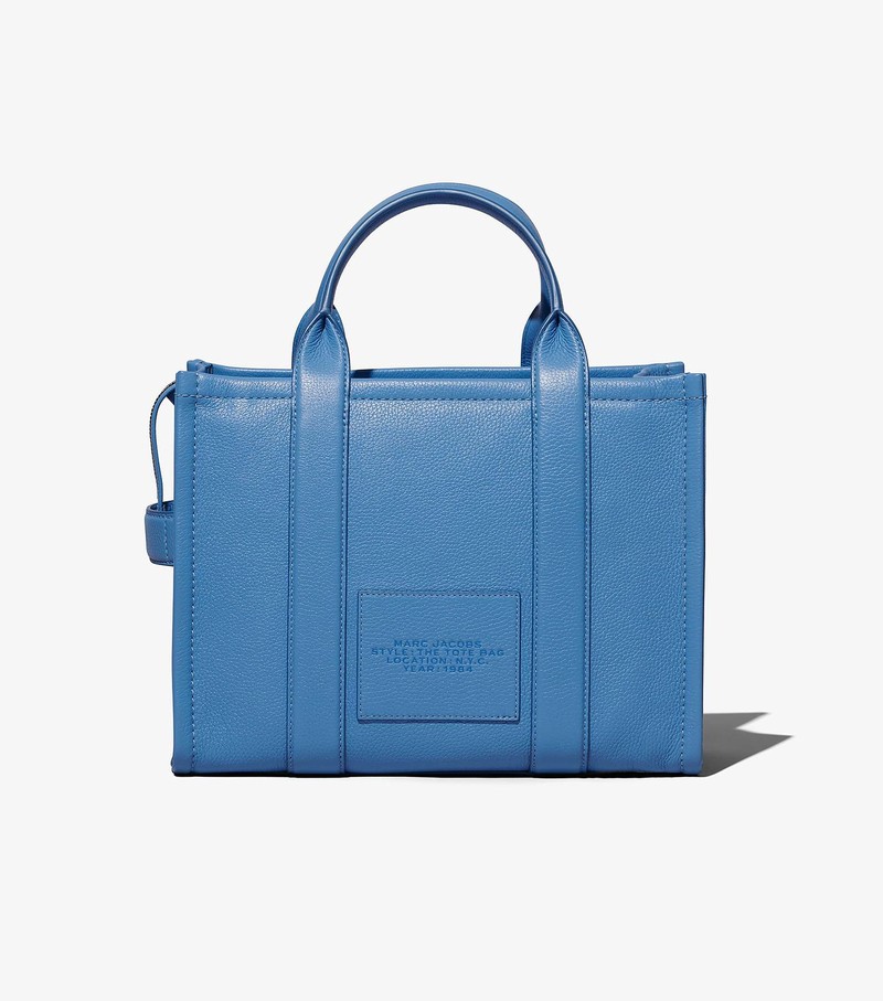 Women's Marc Jacobs Leather Medium Tote Bags Blue | UAE-067985