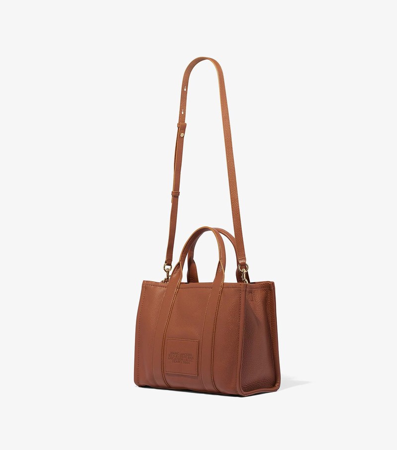 Women's Marc Jacobs Leather Medium Tote Bags Brown | UAE-137524