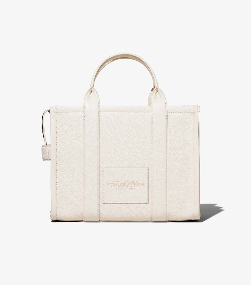 Women's Marc Jacobs Leather Medium Tote Bags White | UAE-189062