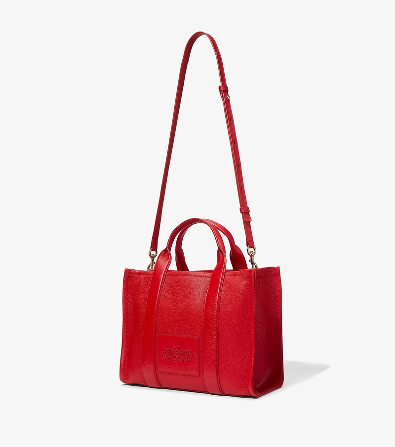 Women's Marc Jacobs Leather Medium Tote Bags Red | UAE-985632