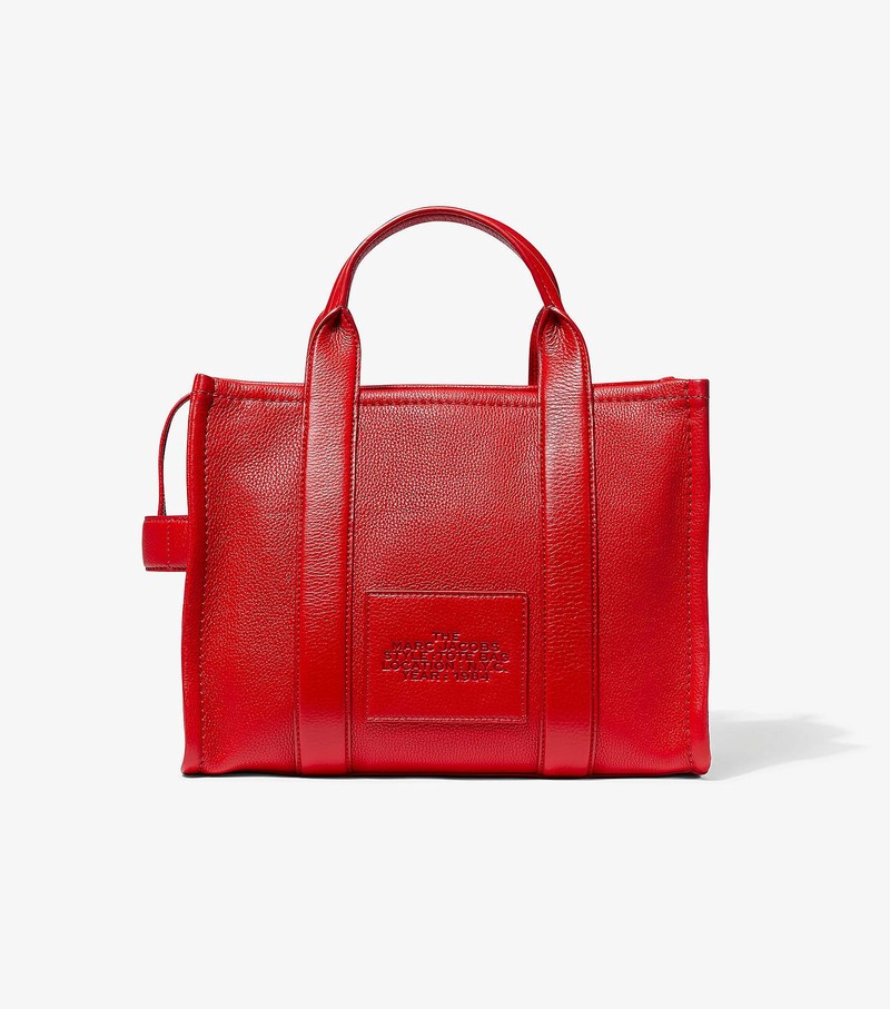 Women's Marc Jacobs Leather Medium Tote Bags Red | UAE-985632